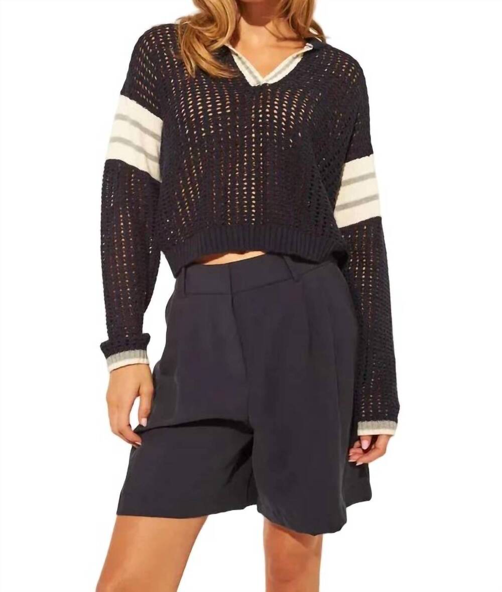 NEW JOHN + JENN brooks open knit sweater in smooth sailing